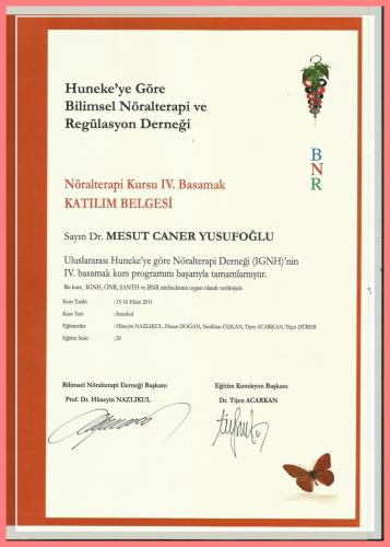 N�ralterapi Kursu IV.Basamak Kat�l�m Belgesi   