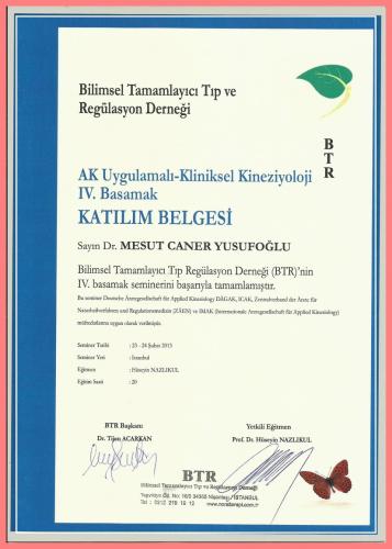 AK Uygulamal�-Kliniksel Kinezyoloji IV.Basamak Kat�l�m Belgesi  