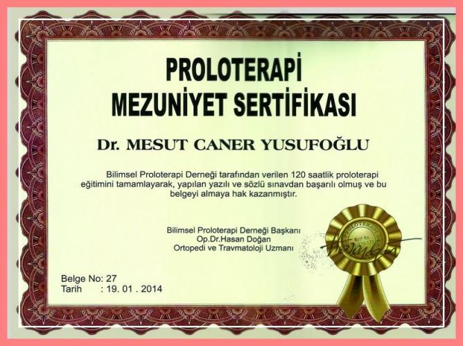 Proloterapi Mezuniyet Sertifikas�    